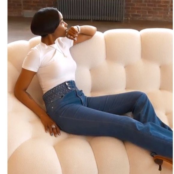 new Derek Lam 10 Crosby Harlow Stretch Cotton Bootcut Jeans  in Pacific 257 6T8 - Picture 9 of 16